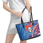 Newcastle Knights Leather Tote Bag Polynesian Tribal Tattoo Pacific Sport Art