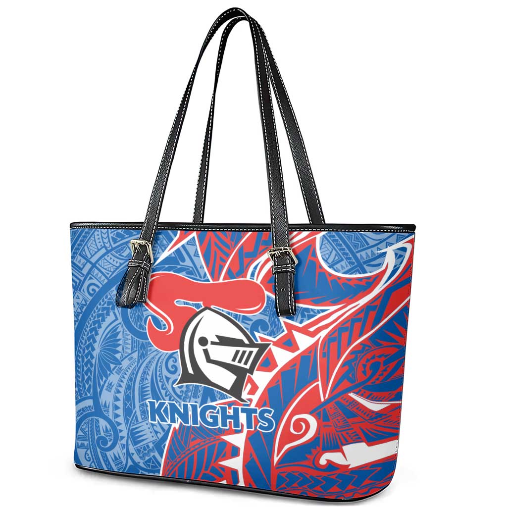 Newcastle Knights Leather Tote Bag Polynesian Tribal Tattoo Pacific Sport Art