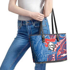 Newcastle Knights Leather Tote Bag Polynesian Tribal Tattoo Pacific Sport Art