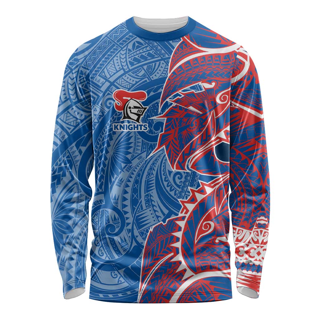 Newcastle Knights Long Sleeve Shirt Polynesian Tribal Tattoo Pacific Sport Art