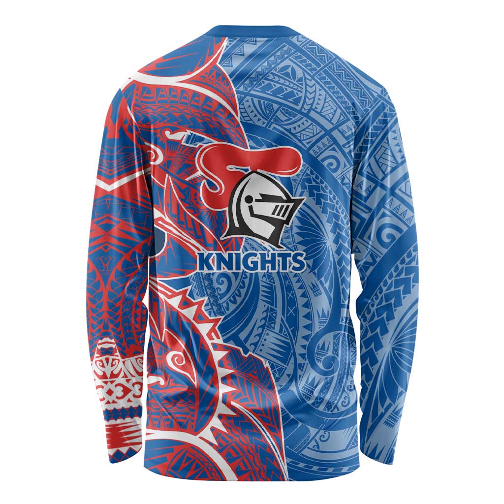 Newcastle Knights Long Sleeve Shirt Polynesian Tribal Tattoo Pacific Sport Art