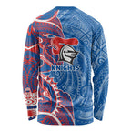 Newcastle Knights Long Sleeve Shirt Polynesian Tribal Tattoo Pacific Sport Art