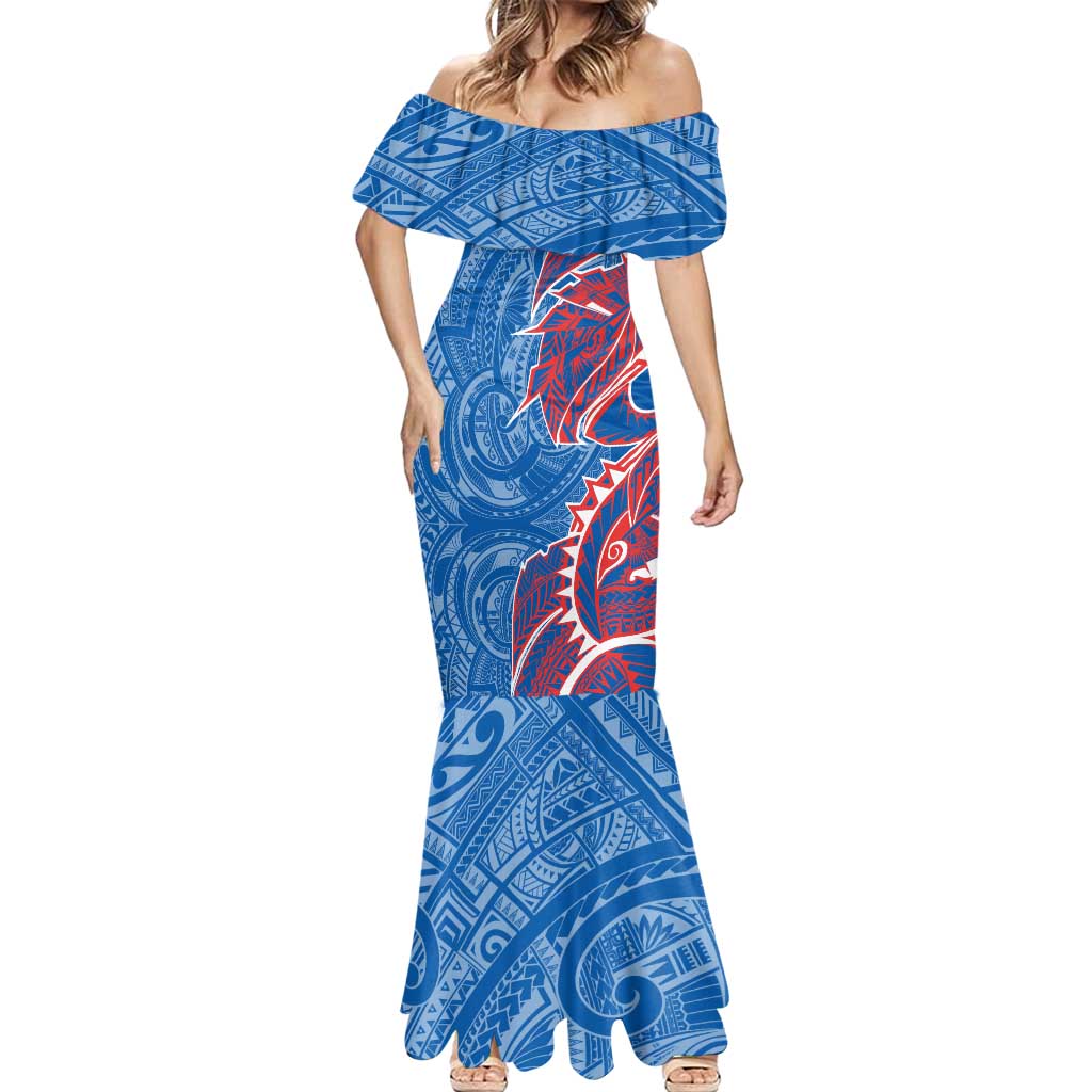 Newcastle Knights Mermaid Dress Polynesian Tribal Tattoo Pacific Sport Art