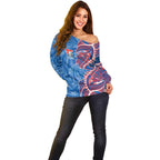 Newcastle Knights Off Shoulder Sweater Polynesian Tribal Tattoo Pacific Sport Art