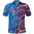 Newcastle Knights Polo Shirt Polynesian Tribal Tattoo Pacific Sport Art