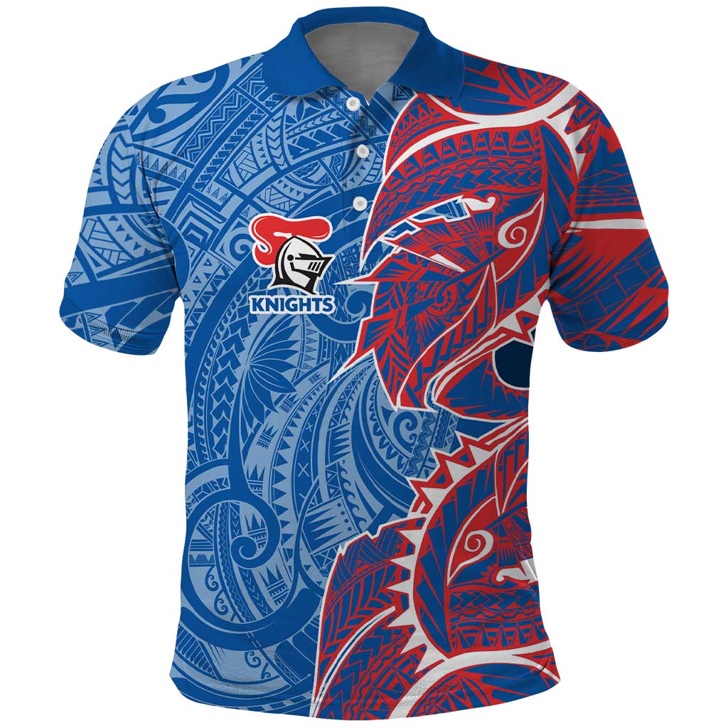 Newcastle Knights Polo Shirt Polynesian Tribal Tattoo Pacific Sport Art