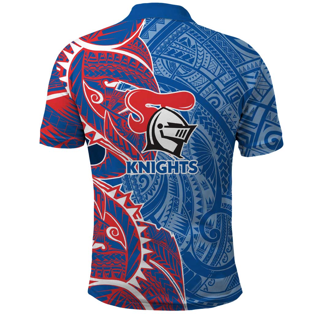 Newcastle Knights Polo Shirt Polynesian Tribal Tattoo Pacific Sport Art