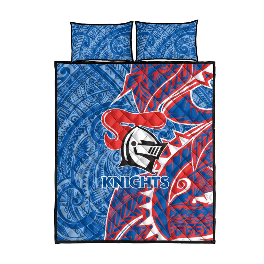 Newcastle Knights Quilt Bed Set Polynesian Tribal Tattoo Pacific Sport Art