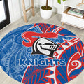 Newcastle Knights Round Carpet Polynesian Tribal Tattoo Pacific Sport Art