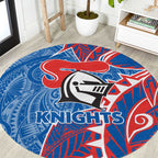 Newcastle Knights Round Carpet Polynesian Tribal Tattoo Pacific Sport Art