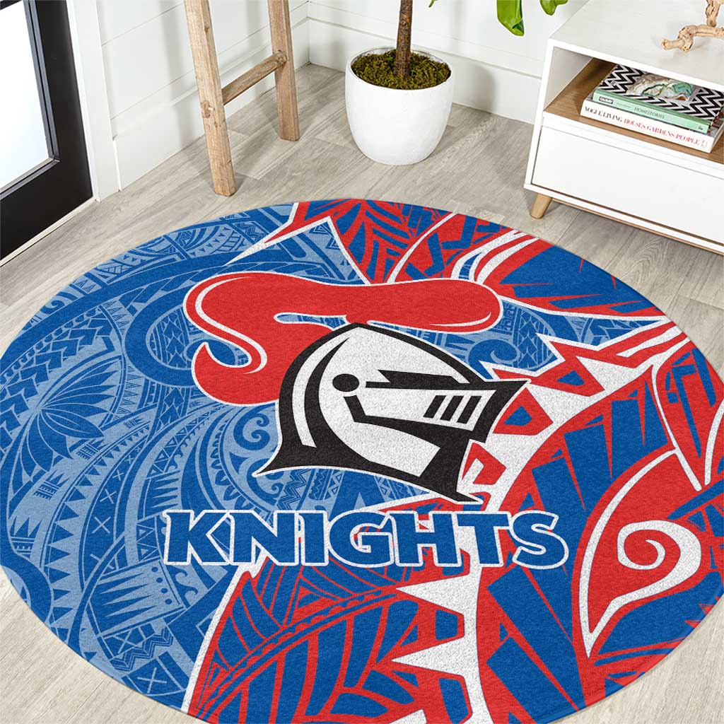 Newcastle Knights Round Carpet Polynesian Tribal Tattoo Pacific Sport Art