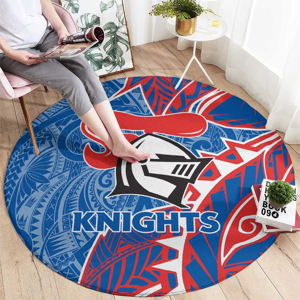 Newcastle Knights Round Carpet Polynesian Tribal Tattoo Pacific Sport Art