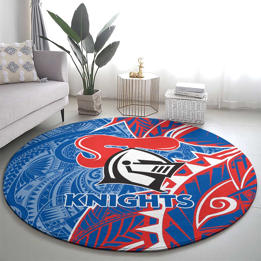 Newcastle Knights Round Carpet Polynesian Tribal Tattoo Pacific Sport Art