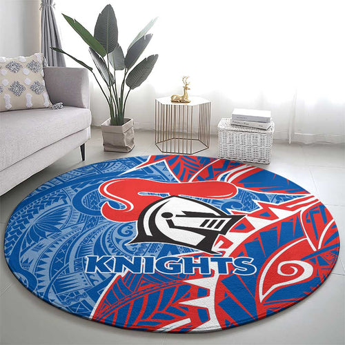 Newcastle Knights Round Carpet Polynesian Tribal Tattoo Pacific Sport Art