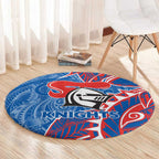 Newcastle Knights Round Carpet Polynesian Tribal Tattoo Pacific Sport Art