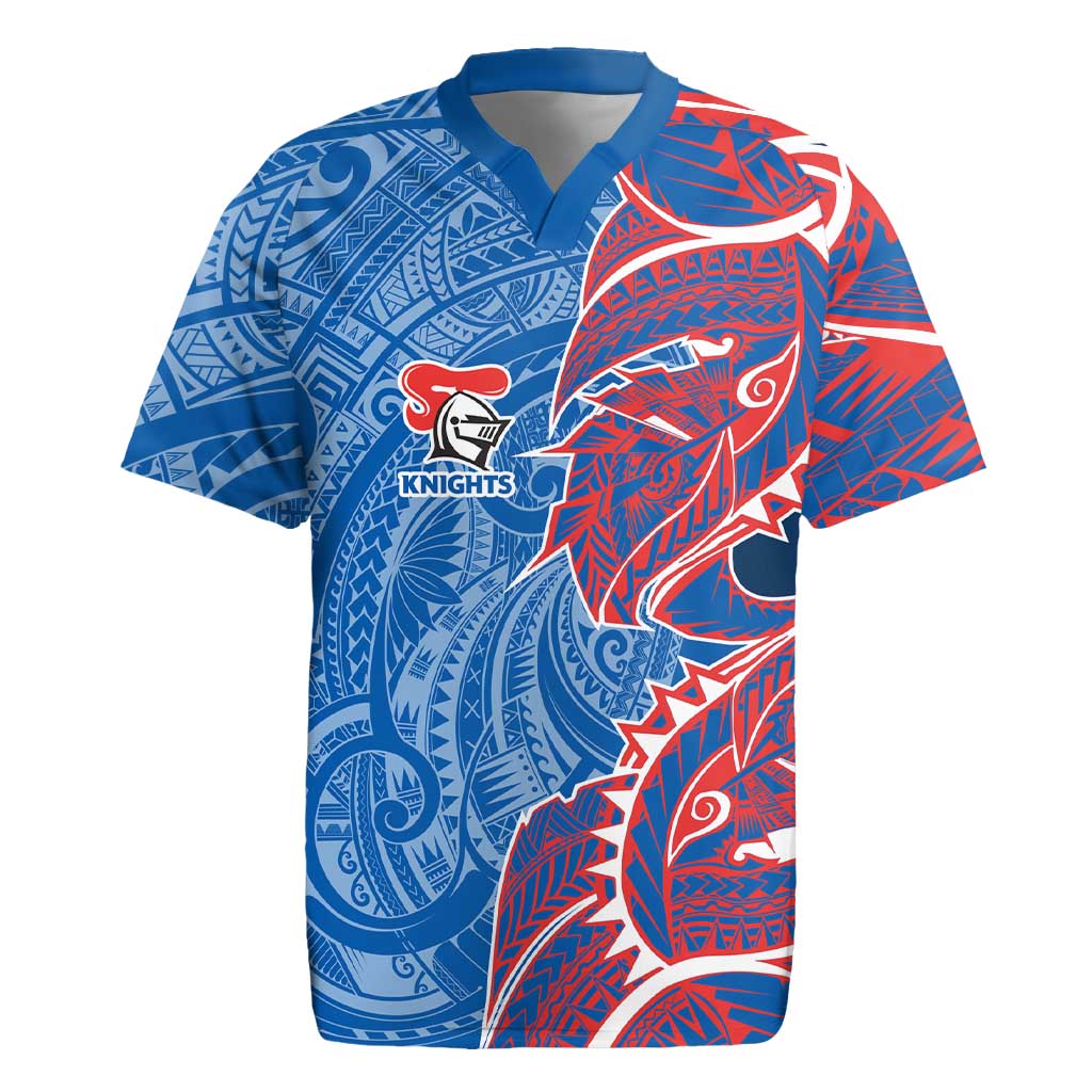 Newcastle Knights Rugby Jersey Polynesian Tribal Tattoo Pacific Sport Art