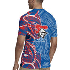 Newcastle Knights Rugby Jersey Polynesian Tribal Tattoo Pacific Sport Art