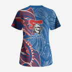 Newcastle Knights Scrub Top Polynesian Tribal Tattoo Pacific Sport Art