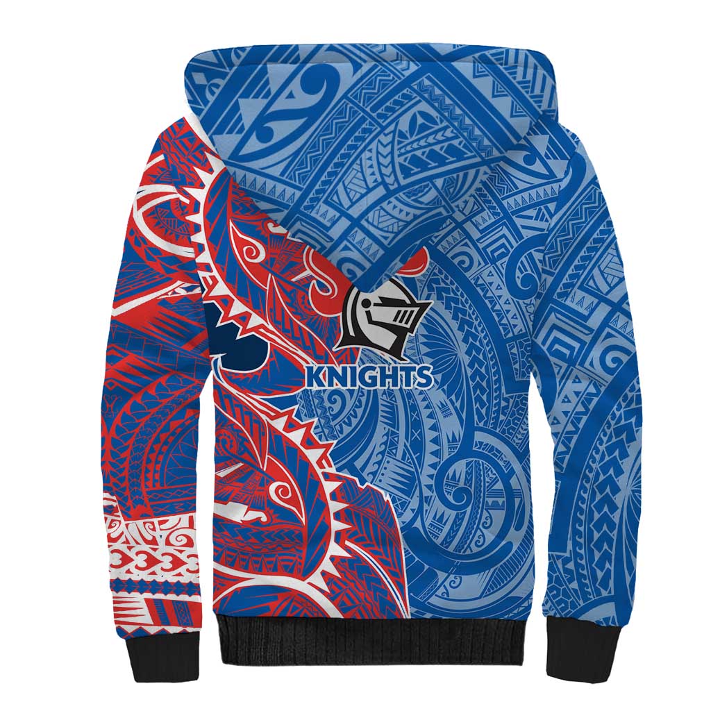 Newcastle Knights Sherpa Hoodie Polynesian Tribal Tattoo Pacific Sport Art