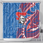 Newcastle Knights Shower Curtain Polynesian Tribal Tattoo Pacific Sport Art