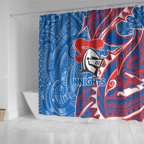 Newcastle Knights Shower Curtain Polynesian Tribal Tattoo Pacific Sport Art