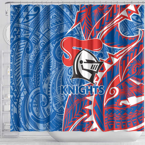 Newcastle Knights Shower Curtain Polynesian Tribal Tattoo Pacific Sport Art