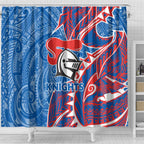 Newcastle Knights Shower Curtain Polynesian Tribal Tattoo Pacific Sport Art