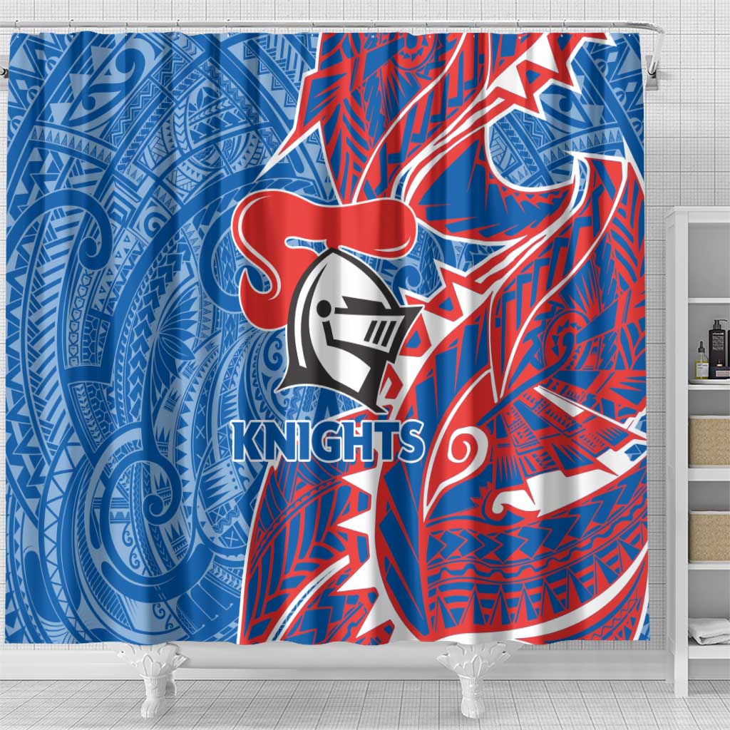 Newcastle Knights Shower Curtain Polynesian Tribal Tattoo Pacific Sport Art
