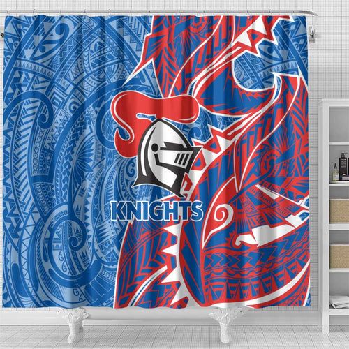 Newcastle Knights Shower Curtain Polynesian Tribal Tattoo Pacific Sport Art