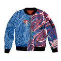 Newcastle Knights Sleeve Zip Bomber Jacket Polynesian Tribal Tattoo Pacific Sport Art