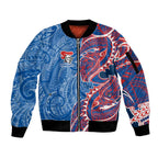 Newcastle Knights Sleeve Zip Bomber Jacket Polynesian Tribal Tattoo Pacific Sport Art