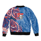Newcastle Knights Sleeve Zip Bomber Jacket Polynesian Tribal Tattoo Pacific Sport Art