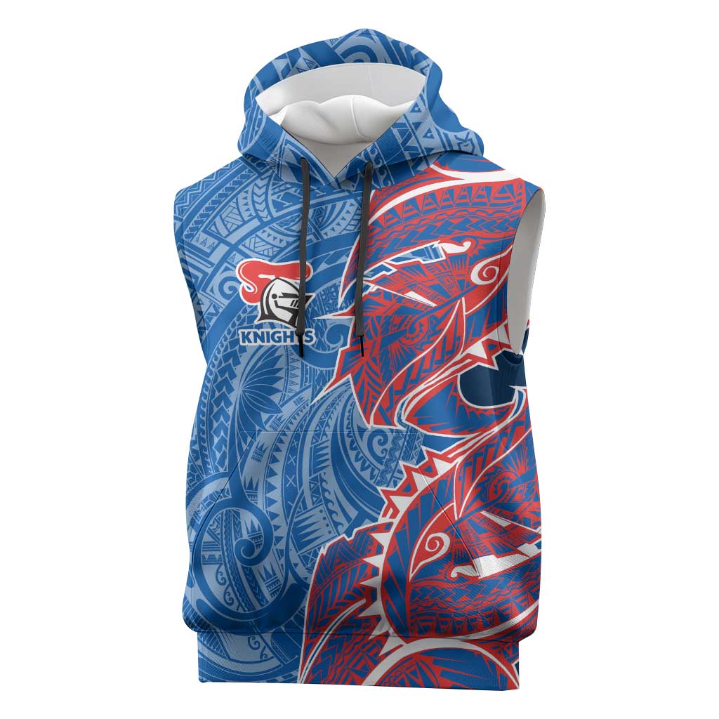 Newcastle Knights Sleeveless Hoodie Polynesian Tribal Tattoo Pacific Sport Art