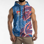 Newcastle Knights Sleeveless Hoodie Polynesian Tribal Tattoo Pacific Sport Art