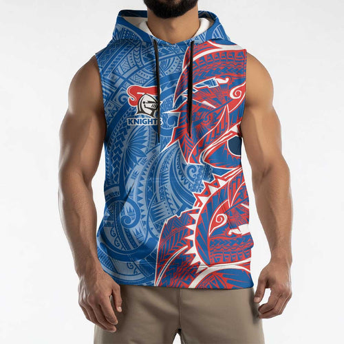 Newcastle Knights Sleeveless Hoodie Polynesian Tribal Tattoo Pacific Sport Art