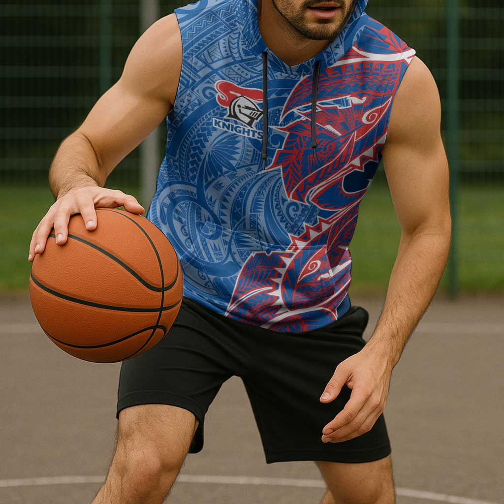 Newcastle Knights Sleeveless Hoodie Polynesian Tribal Tattoo Pacific Sport Art