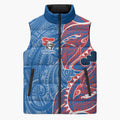Newcastle Knights Sleeveless Puffer Jacket Polynesian Tribal Tattoo Pacific Sport Art