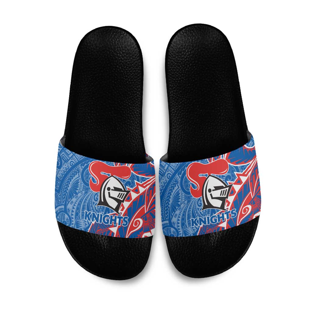 Newcastle Knights Slide Sandals Polynesian Tribal Tattoo Pacific Sport Art