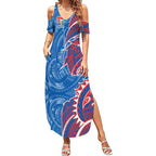 Newcastle Knights Summer Maxi Dress Polynesian Tribal Tattoo Pacific Sport Art