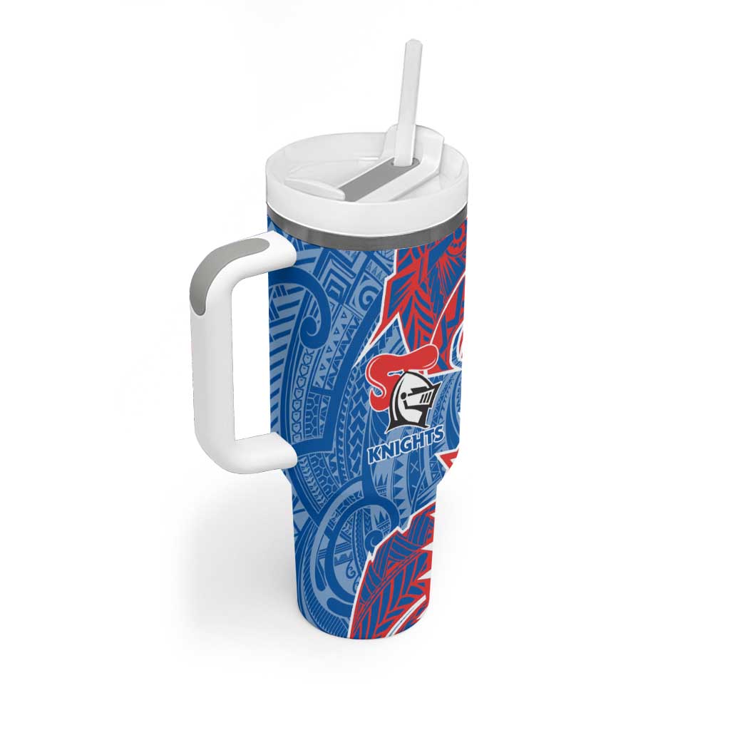 Newcastle Knights Tumbler With Handle Polynesian Tribal Tattoo Pacific Sport Art