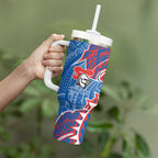 Newcastle Knights Tumbler With Handle Polynesian Tribal Tattoo Pacific Sport Art