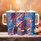 Newcastle Knights Tumbler With Handle Polynesian Tribal Tattoo Pacific Sport Art