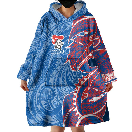 Newcastle Knights Wearable Blanket Hoodie Polynesian Tribal Tattoo Pacific Sport Art
