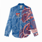 Newcastle Knights Women Casual Shirt Polynesian Tribal Tattoo Pacific Sport Art