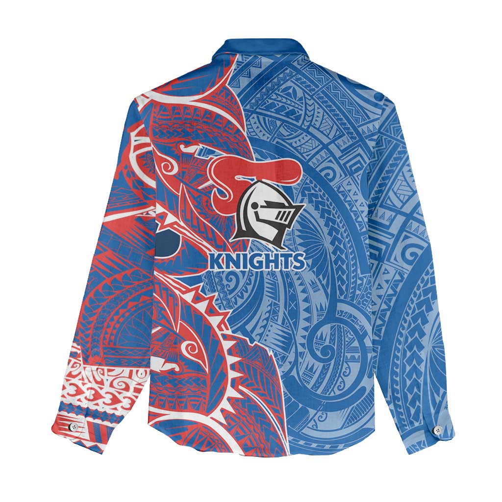 Newcastle Knights Women Casual Shirt Polynesian Tribal Tattoo Pacific Sport Art