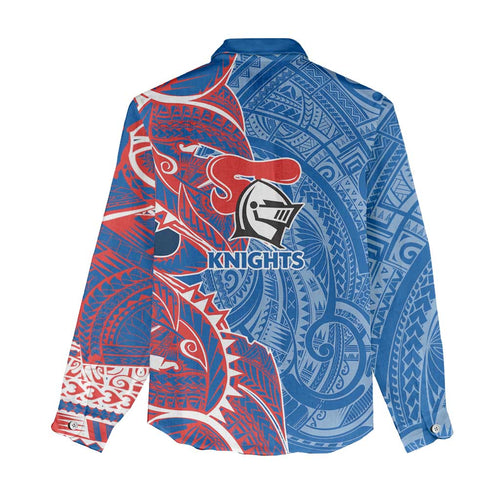 Newcastle Knights Women Casual Shirt Polynesian Tribal Tattoo Pacific Sport Art