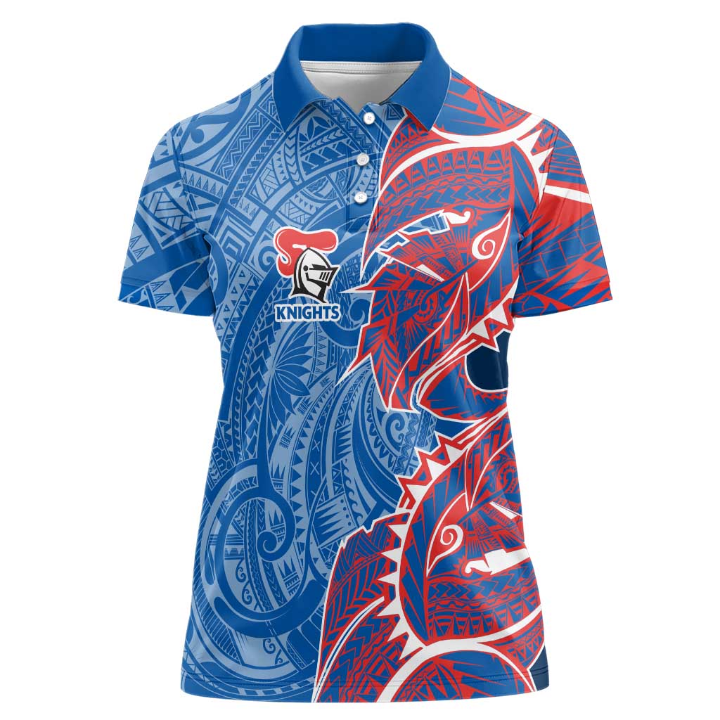 Newcastle Knights Women Polo Shirt Polynesian Tribal Tattoo Pacific Sport Art