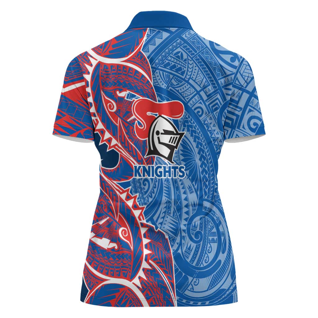 Newcastle Knights Women Polo Shirt Polynesian Tribal Tattoo Pacific Sport Art