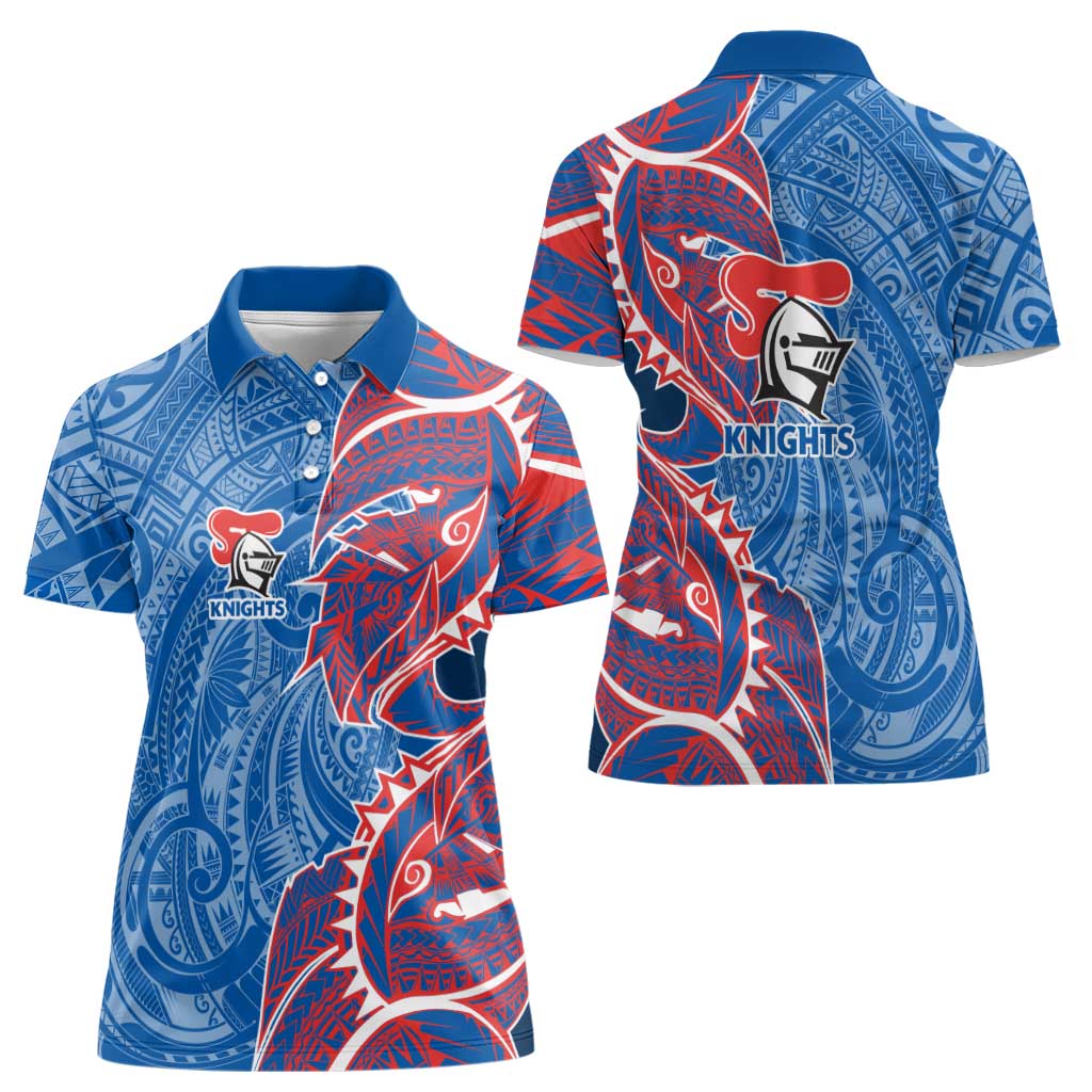 Newcastle Knights Women Polo Shirt Polynesian Tribal Tattoo Pacific Sport Art