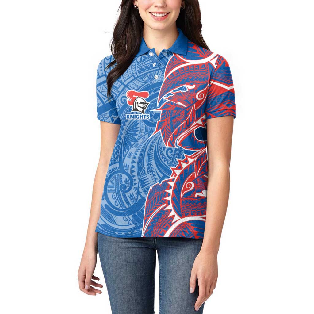 Newcastle Knights Women Polo Shirt Polynesian Tribal Tattoo Pacific Sport Art